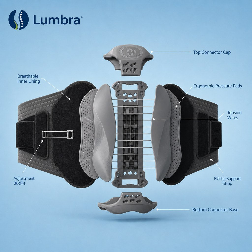 Inside the Lumbra belt, exploded view
